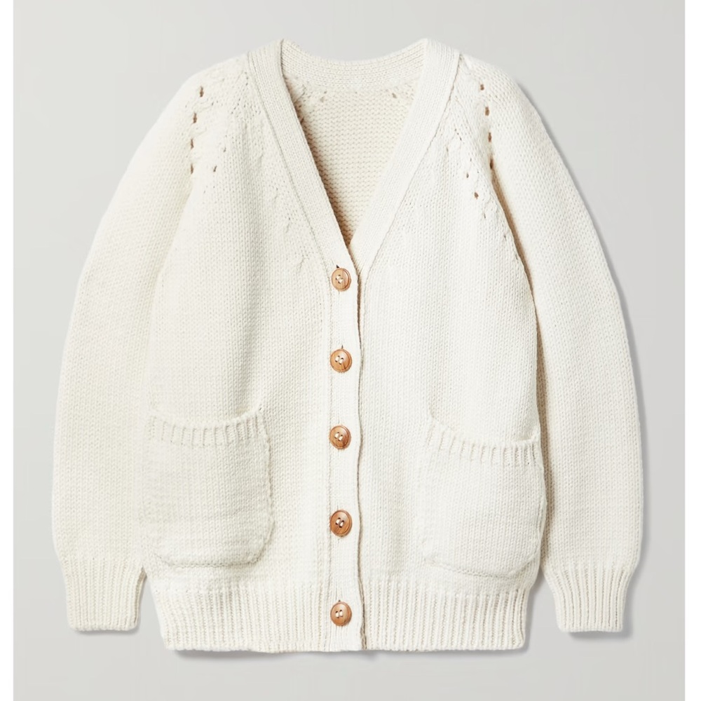 Apiece Apart All Day Merino cardigan in cream